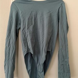 Elegant Blue Long Sleeve Women's Top